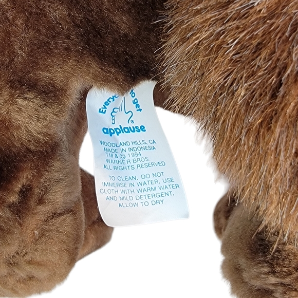 Looney Tunes Vintage 90's Tasmanian Devil Taz Stuffed Plush Animal Toy Applause - Picture 9 of 12